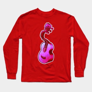 psychedelic pink acoustic guitar Long Sleeve T-Shirt
